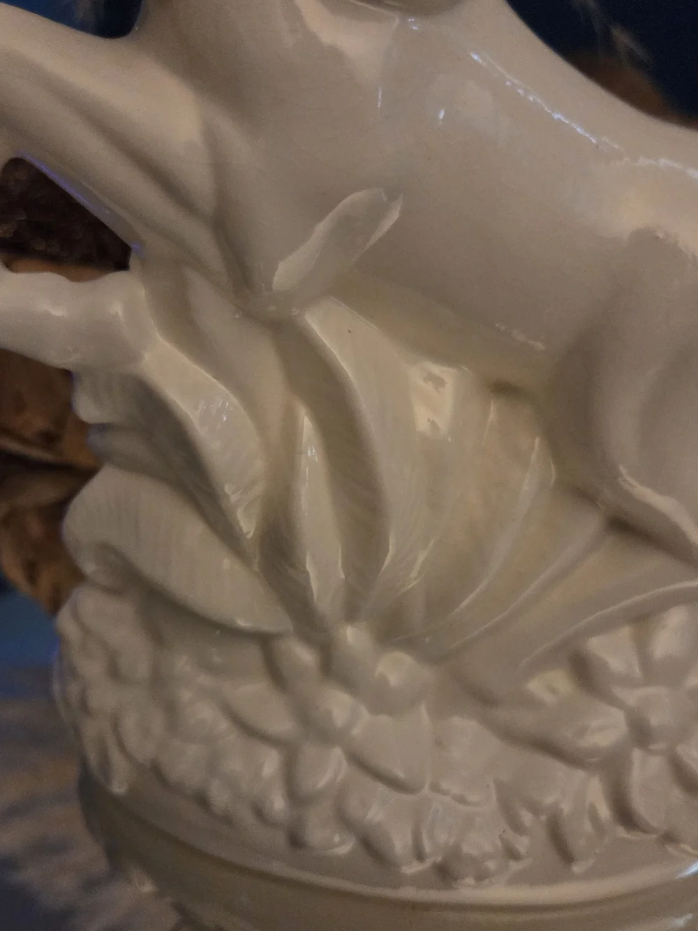 White Ceramic Unicorn Figurine Glossy Fantasy Decor Floral Base Shelf Decor